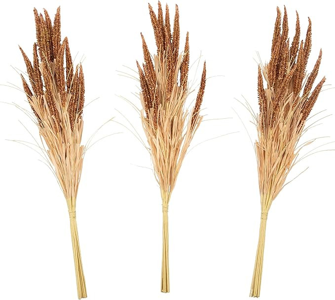 3 Pcs Artificial Wheat Dried Wheat Sheaves Dried Wheat Stalk Fall Decorations Fall Harvest Thanks... | Amazon (US)