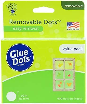 Glue Dots Double-Sided Removable Dots, 1/2'', Clear, Pack of 600 (8388) | Amazon (US)