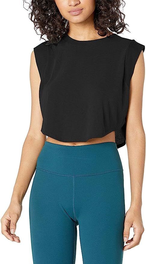Sanutch Cropped Workout Tops Yoga Clothes Muscle Tanks Crop Top Workout Shirts for Women | Amazon (US)