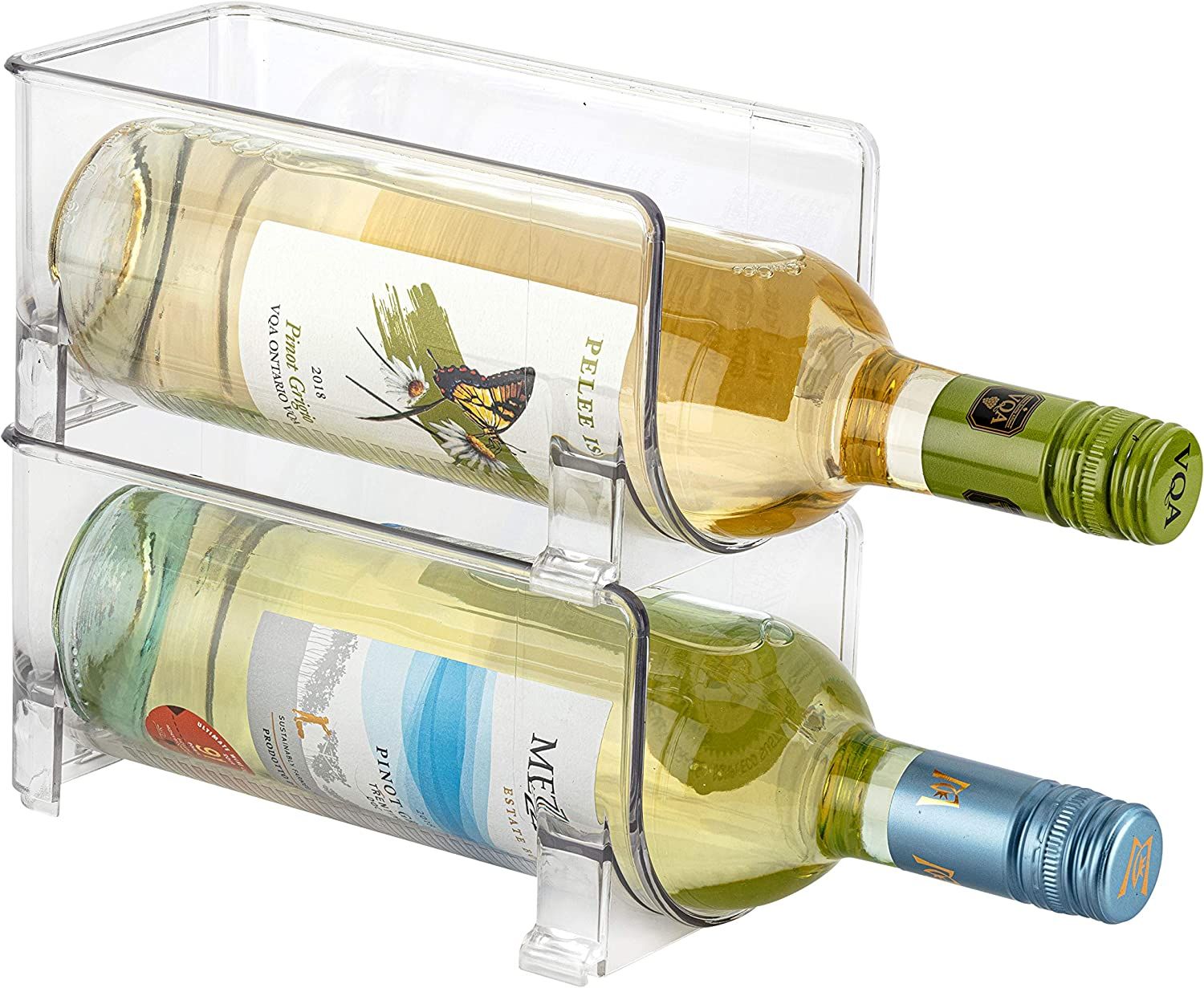 JINAMART Set of 2 Stackable Wine Storage Rack, Counter Top Wine Holder (Holds 2 Bottles) | Amazon (US)