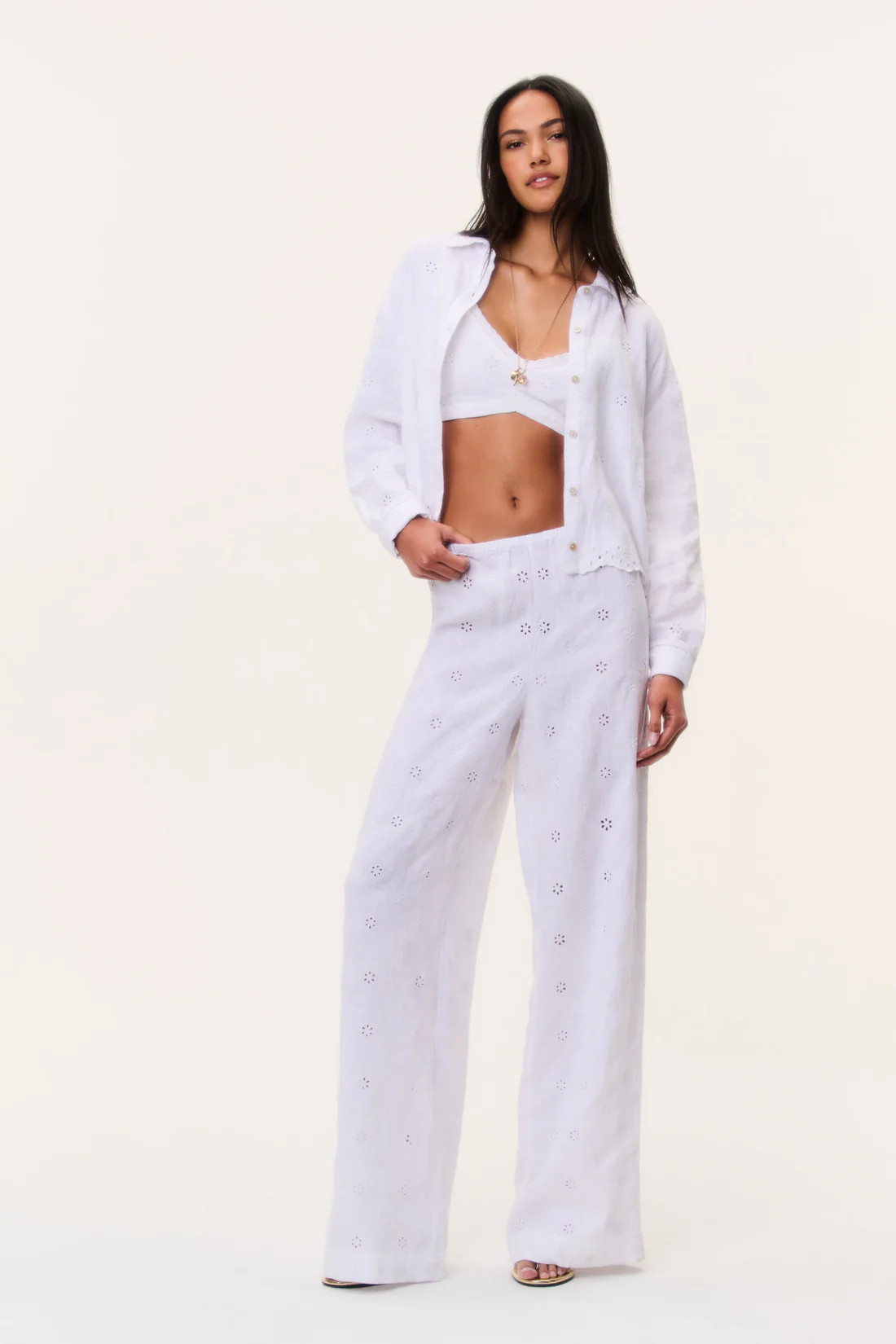 Cinna Eyelet Linen Pant | LoveShackFancy