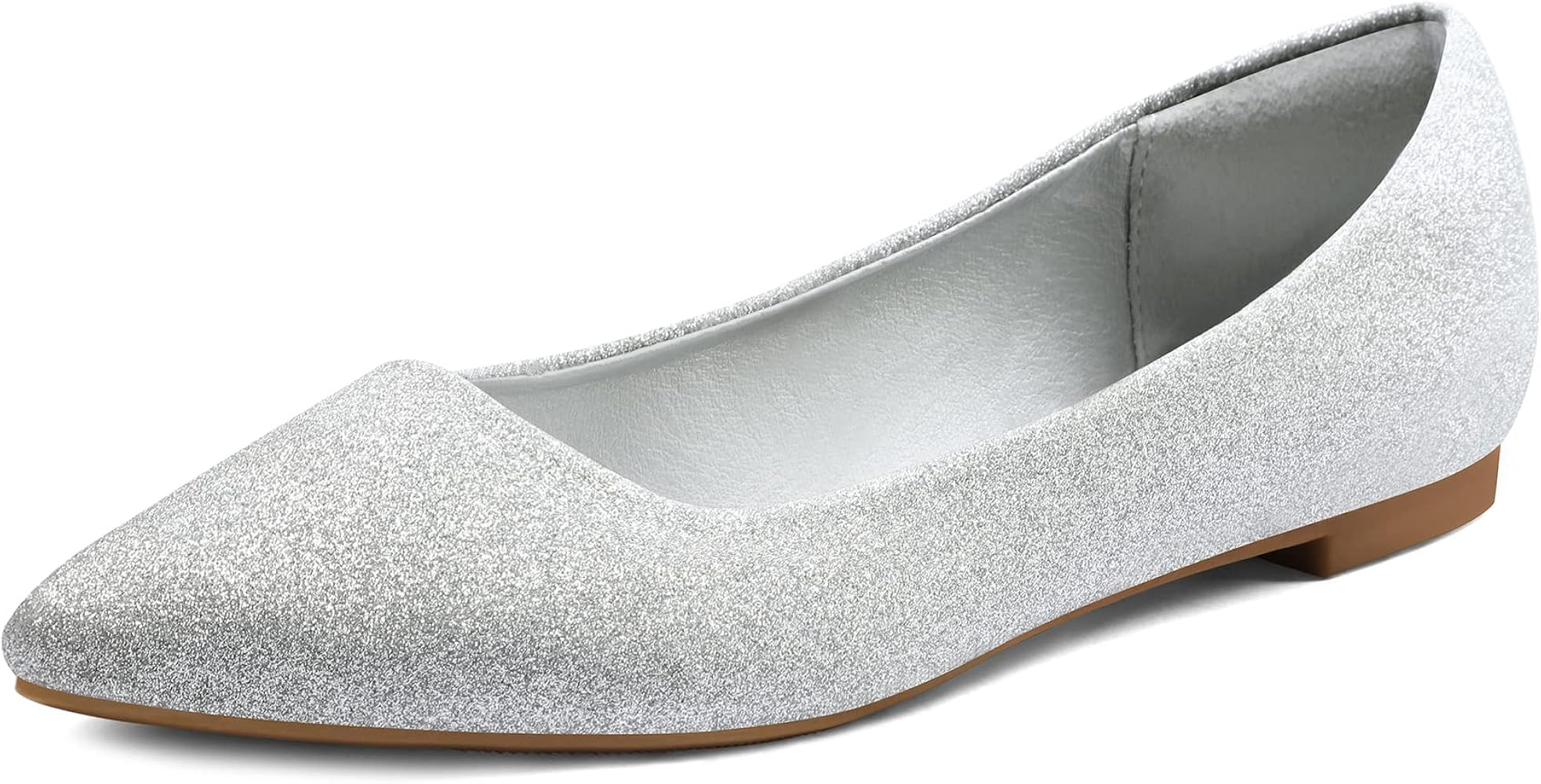 mysoft Women's Pointed Toe Ballet Flats Slip On Dress Shoes with Comfort Heel Protection | Amazon (US)