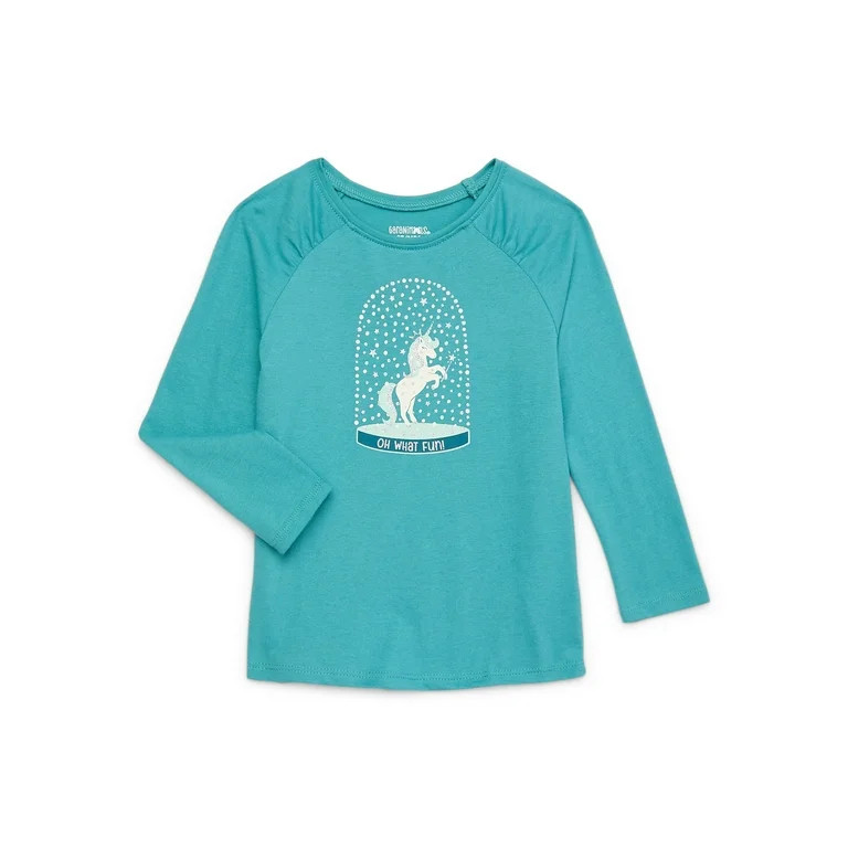 Garanimals Toddler Girls Holiday Graphic Print Tee with Long Sleeves, Sizes 18M-5T | Walmart (US)