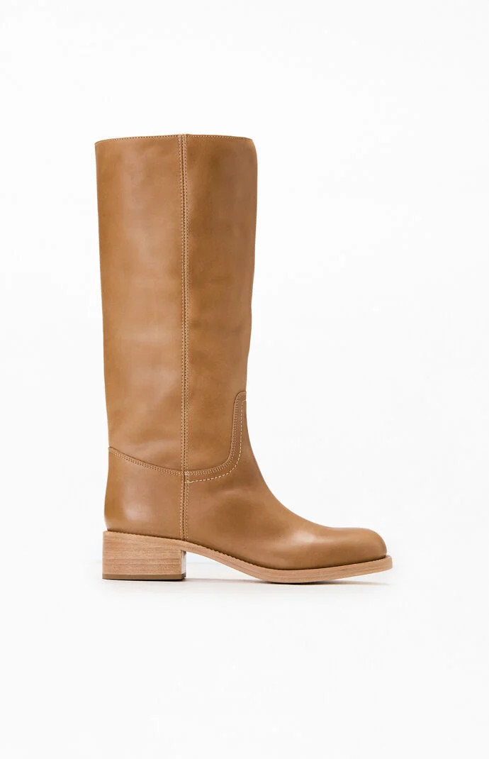 Steve Madden Women's Riggs Leather Tall Boots in Tan - Size 6 | PacSun