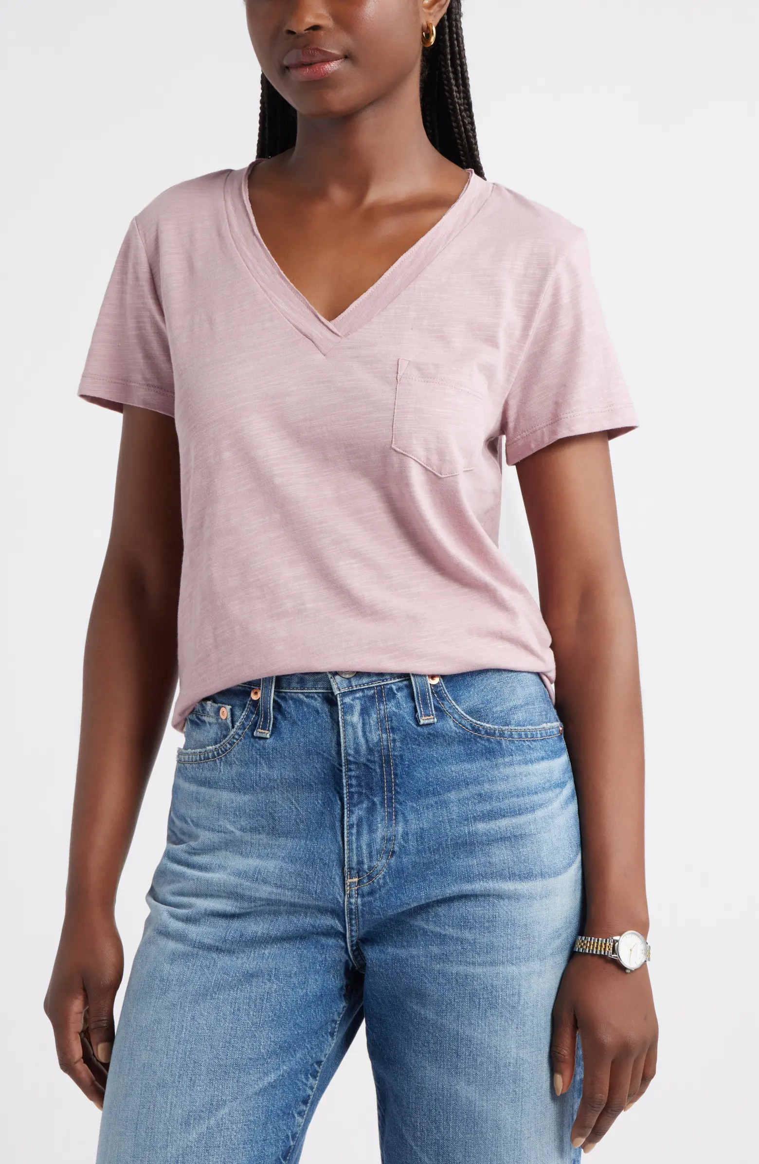 Caslon® Cotton & Modal V-Neck T-Shirt | Nordstrom | Nordstrom
