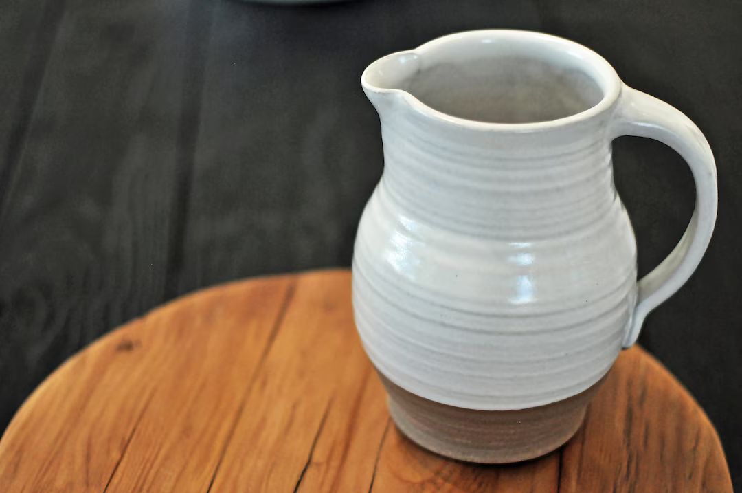 Farmhouse Pitcher | Ceramic Pitcher | Modern Rustic Stoneware | Etsy (US)