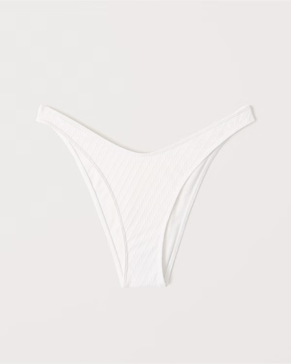 Ribbed High-Leg Cheeky Bikini Bottoms | Abercrombie & Fitch (US)