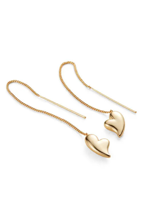 JENNY BIRD Puffy Heart Threader Earrings in High Polish Gold at Nordstrom | Nordstrom