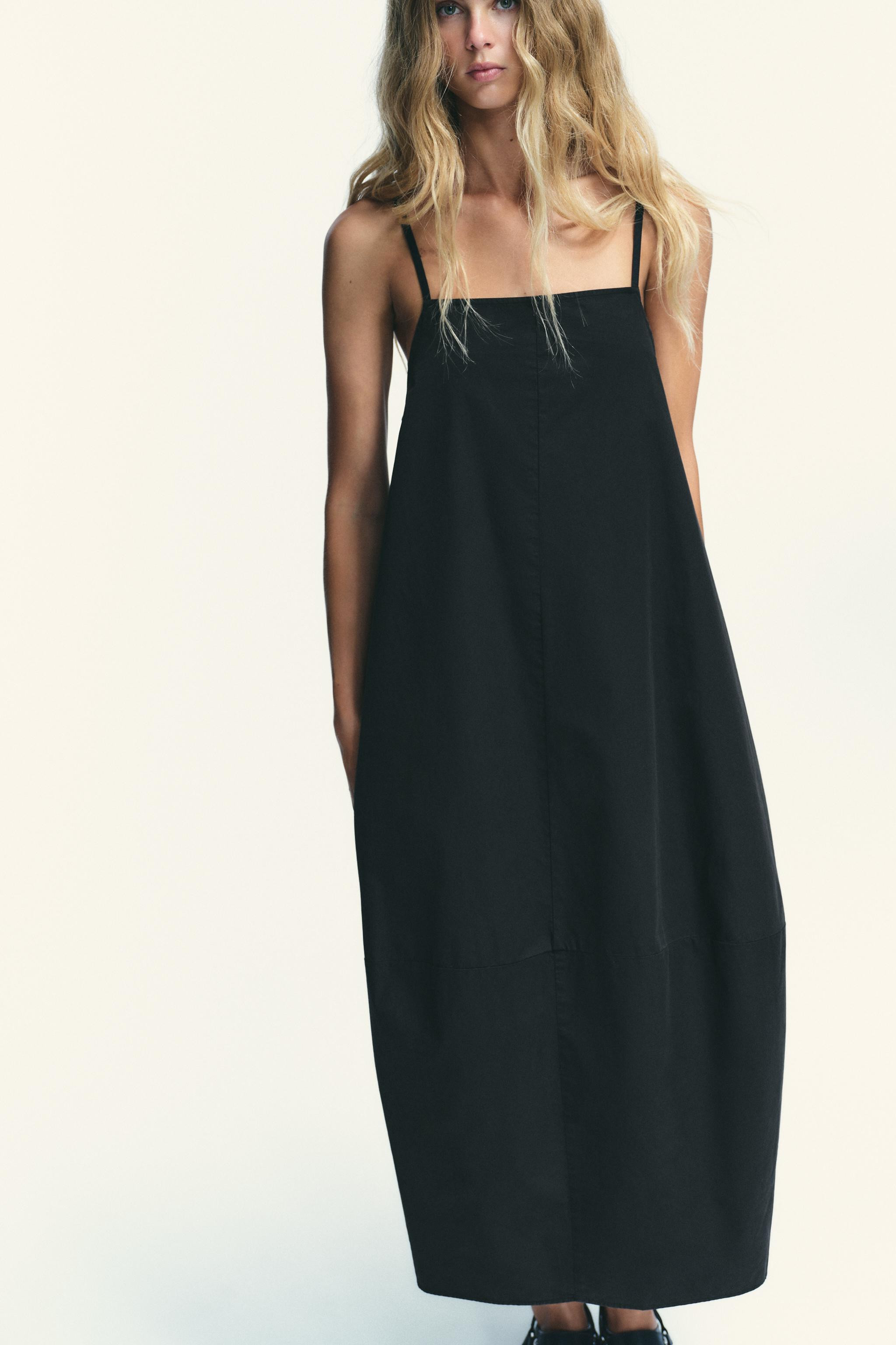 MIDI DRESS WITH BACK PLEAT | Zara US