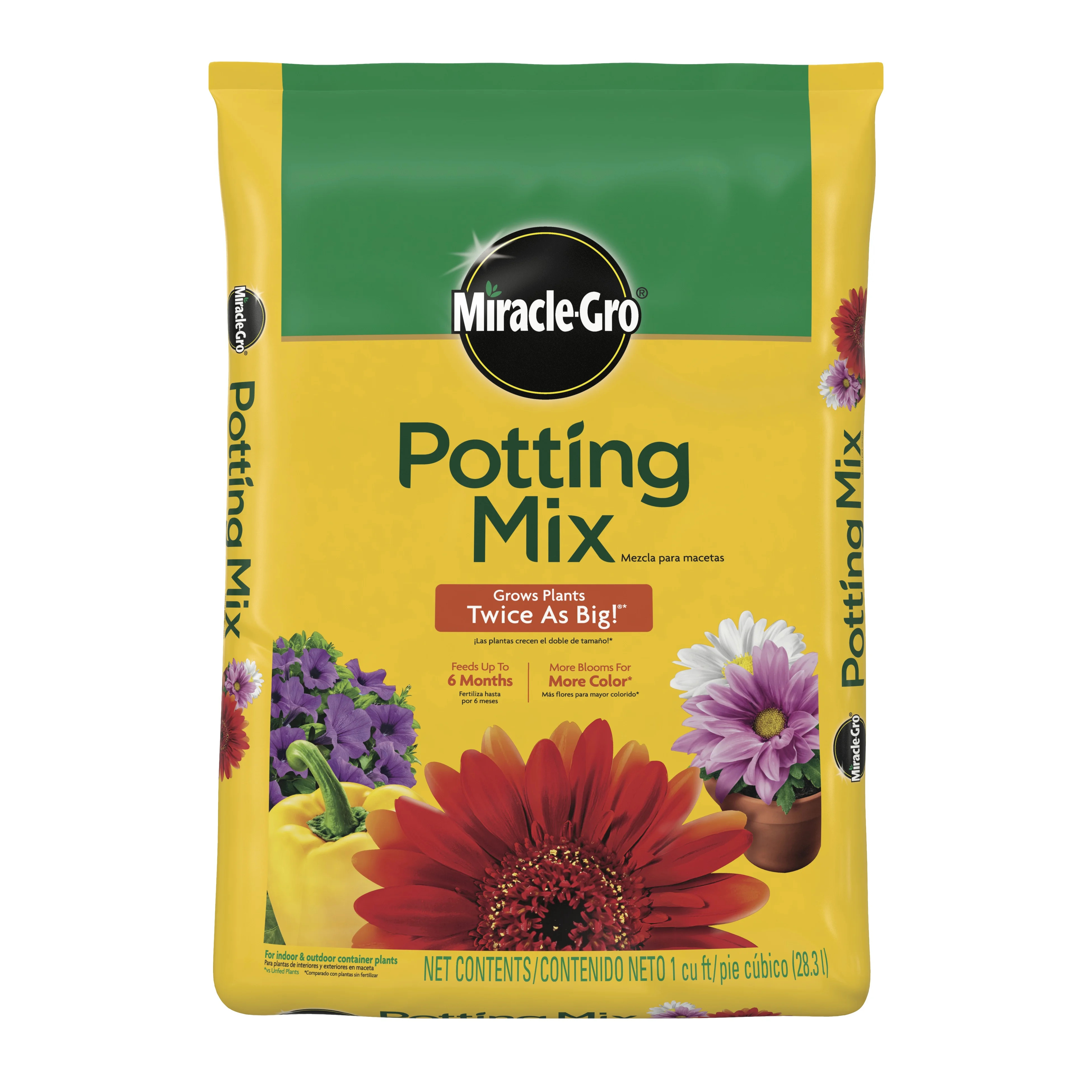 Miracle-Gro Potting Mix 1 cu. ft., For Use With Container Plants | Walmart (US)