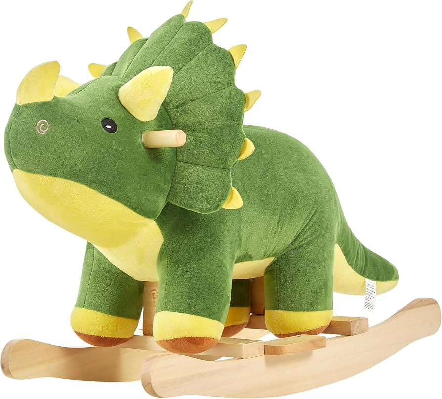 FUNLIO Dinosaur Baby Rocking Horse for Toddlers 1-3 Years, Mighty & Cute Green Plush Rocking Tric... | Amazon (US)