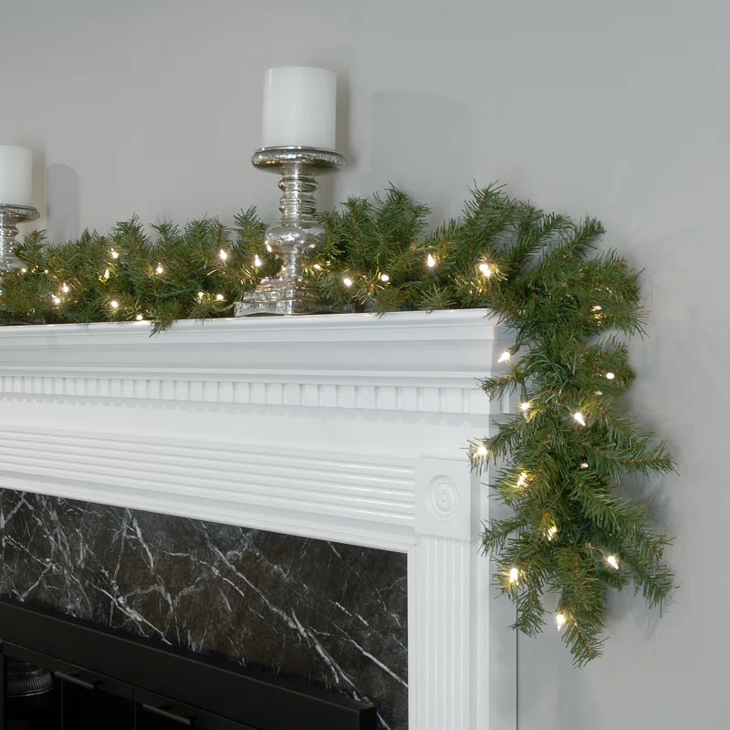 10' Pre-Lit Garland with 50 Warm Lights | Wayfair North America