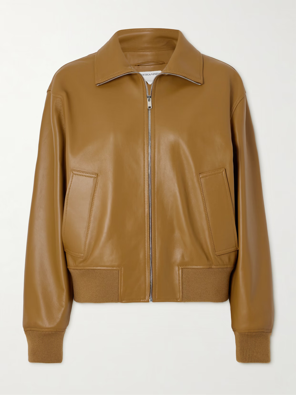 Bottega Veneta - Leather Jacket - Brown | NET-A-PORTER (US)