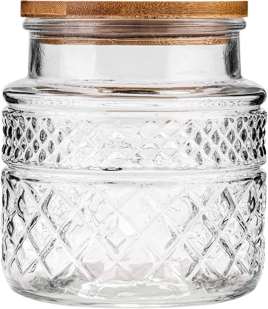 WHJY Glass Storage Container with Lid, Airtight Glass Jars, Farmhouse Tea Canister, Dog Treat Jar... | Amazon (US)