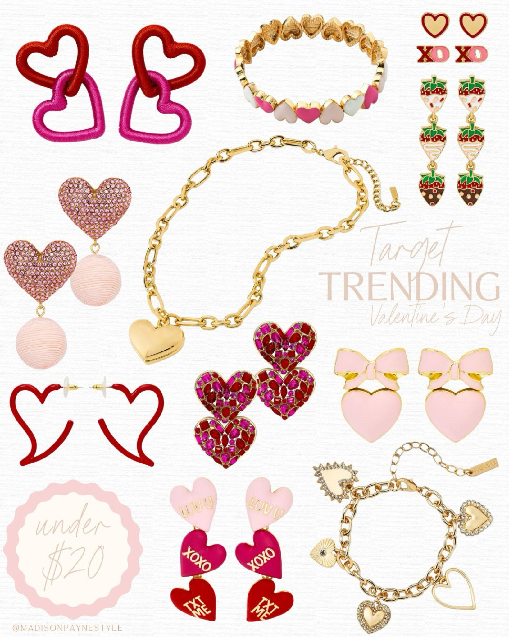 Valentine’s Day jewelry at Target 💕 Sugarfix by Baublebar recently dropped their Valentine’s jewelry, and they are adorable! Hearts are also trending everywhere so these are great for any occasion, not just Valentine’s Day💗

Valentine’s Day, valentines jewelry, valentines, target jewelry, Sugarfix, baublebar, Madison Payne 

#LTKSeasonal #LTKStyleTip #LTKFindsUnder50