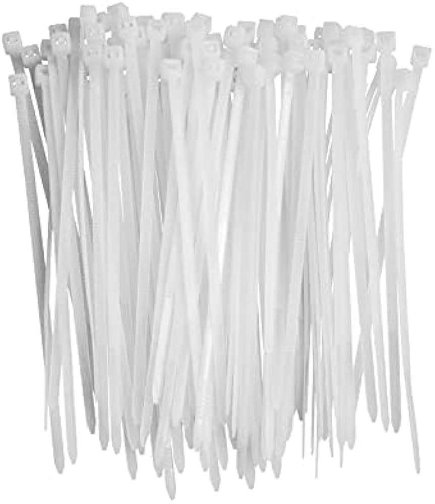 Small Zip Ties,White Zip Ties 4 Inch 100 Pack, Nylon Cable Ties Self Locking Tie Straps, Heavy Du... | Amazon (US)