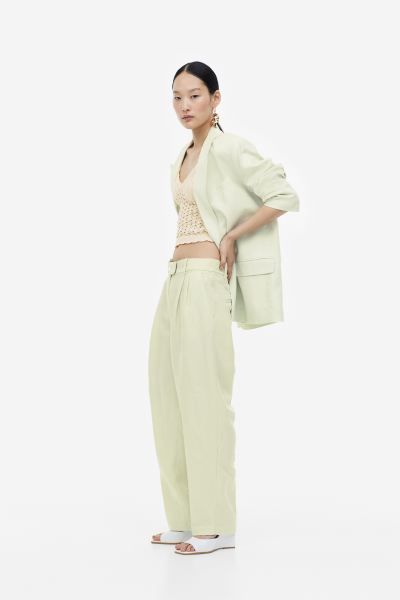 Tapered Linen-blend Pants | H&M (US + CA)