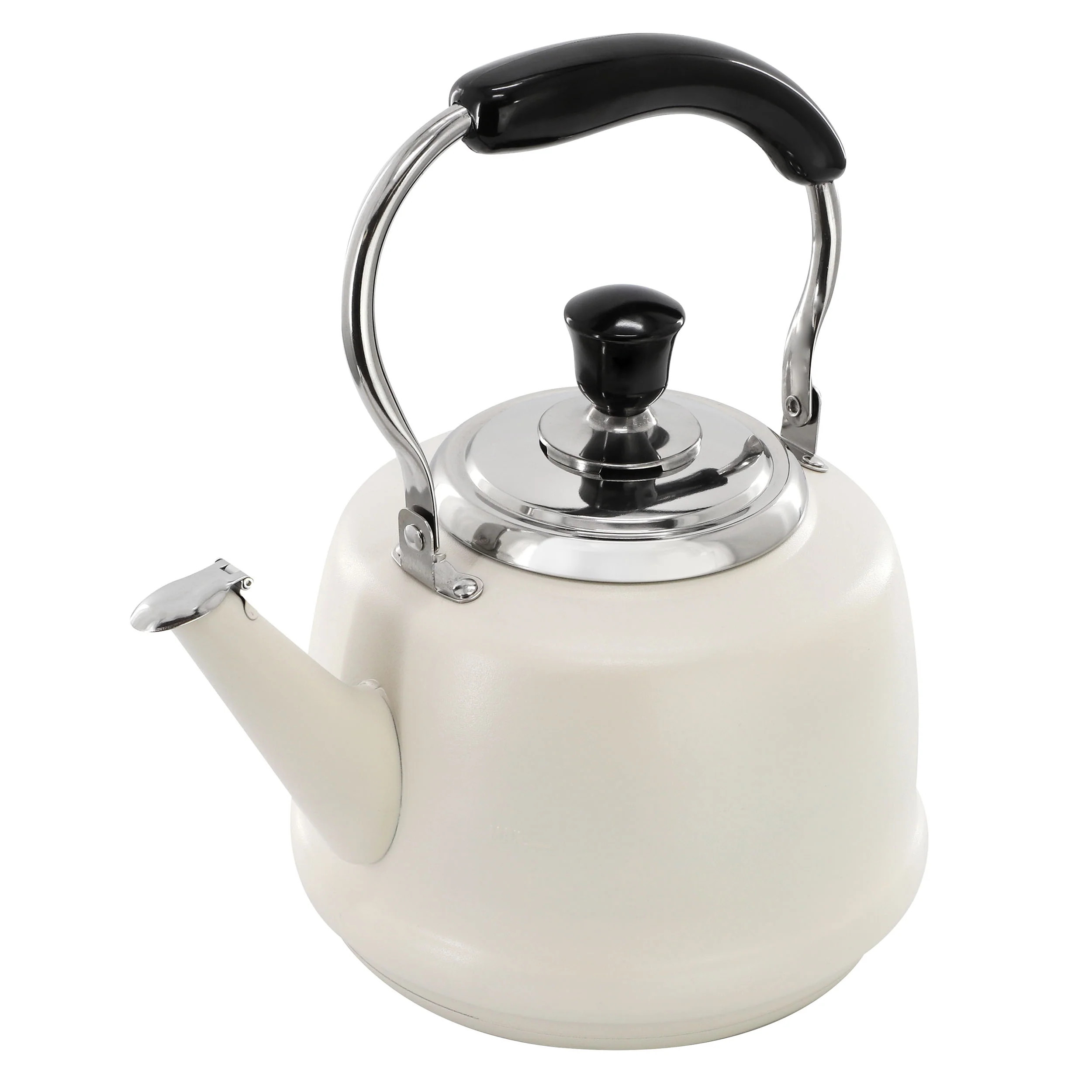 Kingstree 1.9 Quart Stainless Steel Whistling Tea Kettle in Off-White | Shop Simon