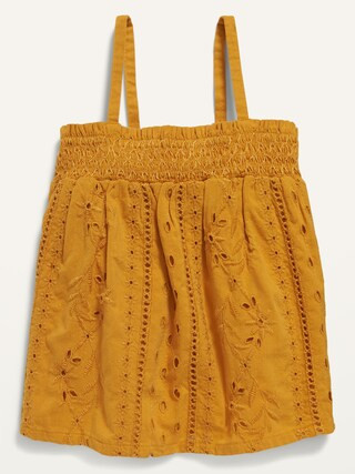 Smocked Embroidered-Eyelet Sleeveless Top for Toddler Girls | Old Navy (US)