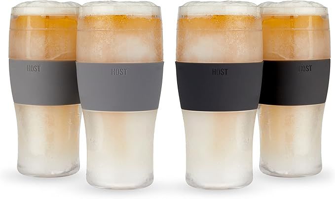 Host Freeze Beer 16 ounce Freezer Gel Chiller Double Wall Plastic Frozen Pint Glass, Black & Grey... | Amazon (US)