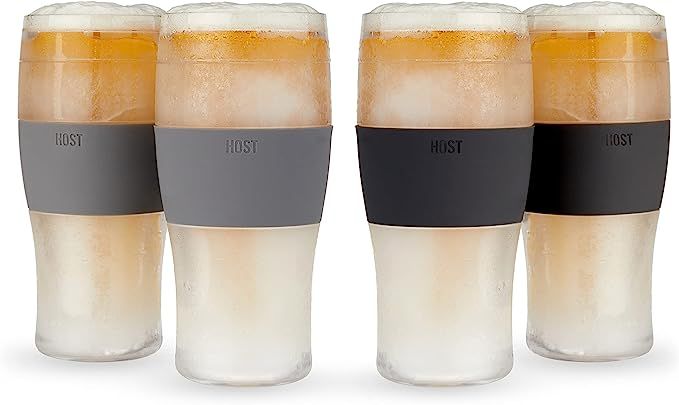 HOST Freeze Beer 16 Ounce Freezer Gel Chiller Double Wall Plastic Frozen Pint Glass, Set of 4, Bl... | Amazon (US)