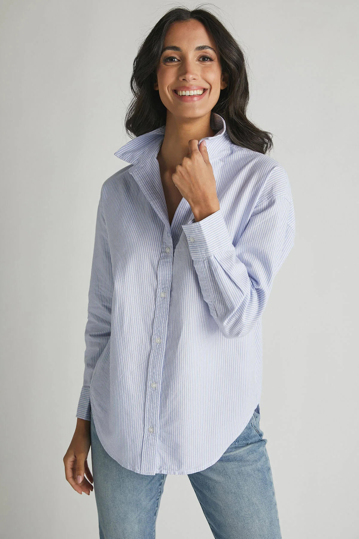 Beach Lunch Lounge Striped Button Down Shirt | Social Threads
