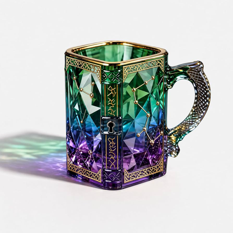 FACE N FACE Zodiac Glass Mug, 8 oz Celestial Constellation Coffee & Tea Cup with Dragon Scale Han... | Amazon (US)