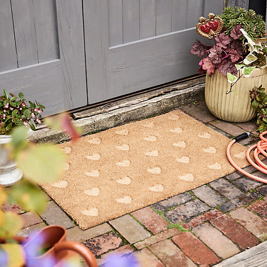 Embossed Hearts Coir Doormat | Terrain
