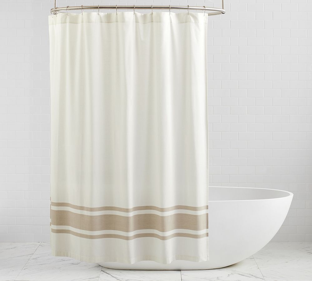 Modern Farmhouse Striped Shower Curtain | Pottery Barn (US)