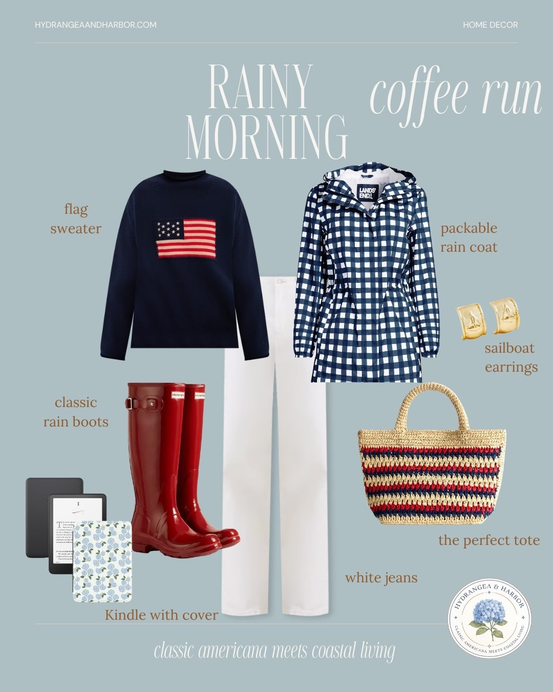 Rainy morning coffee run summer outfit!