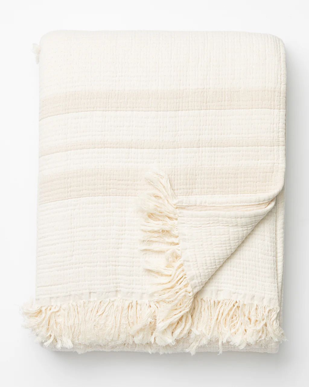 Latham Cream Cotton Coverlet | McGee & Co.