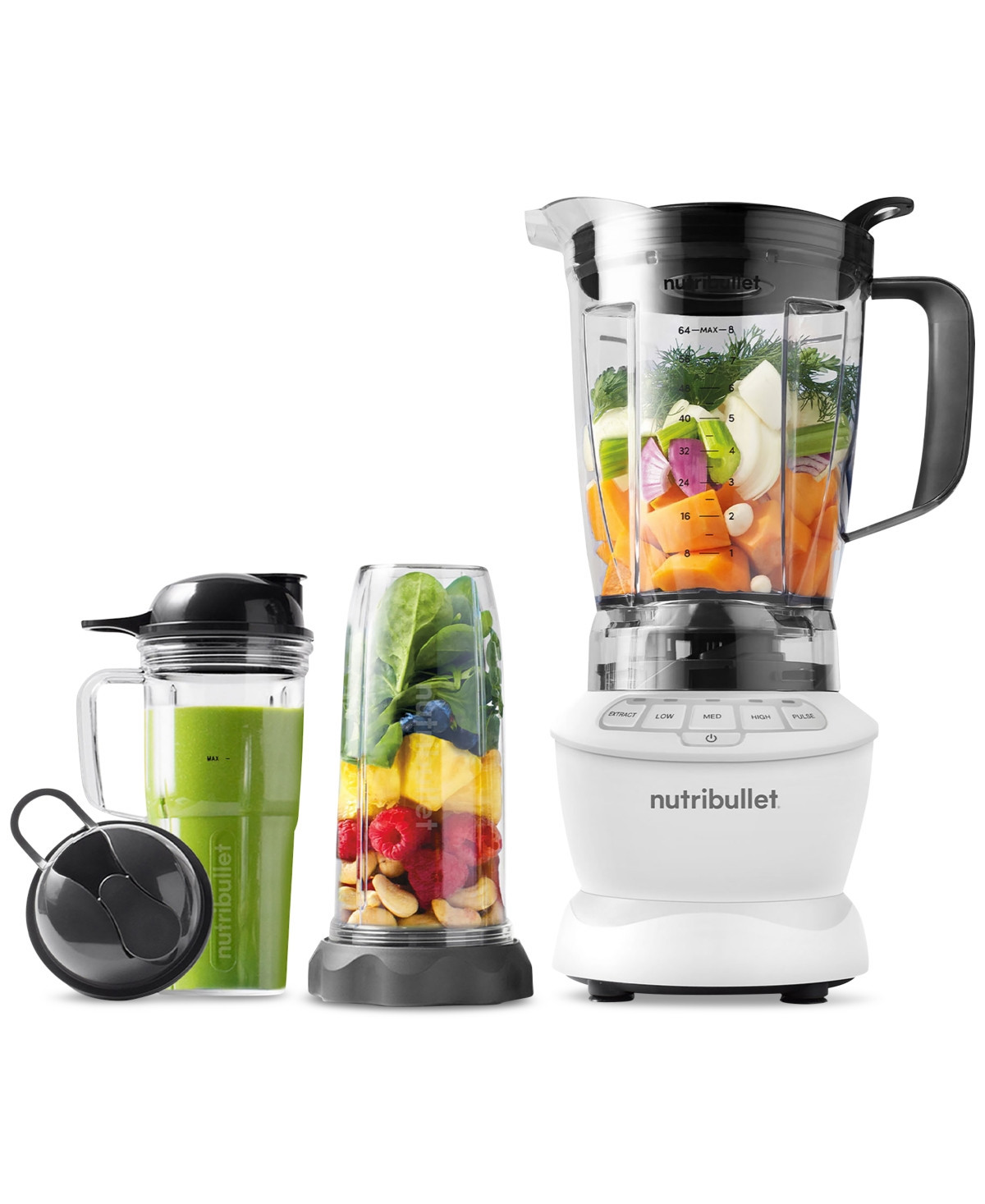 Nutribullet Blender Full Size Combo 1200 Watt 64 oz - White | Macy's