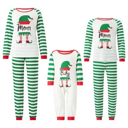 Holiday Christmas Family Pajamas Matching Set Xmas Elf Pjs for Couples Kids Baby Sleepwear 2Pcs Set | Walmart (US)