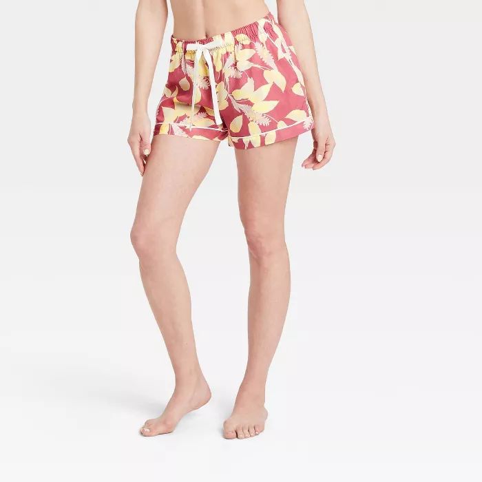 Women's Floral Print Simply Cool Pajama Shorts - Stars Above™ Rose | Target