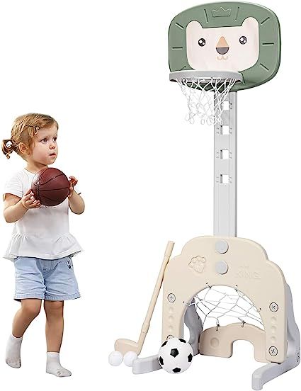 Costzon Kids Basketball Hoop, Toddler Sports Activity Center w/ 5 Adjustable Height Levels, Baske... | Amazon (US)