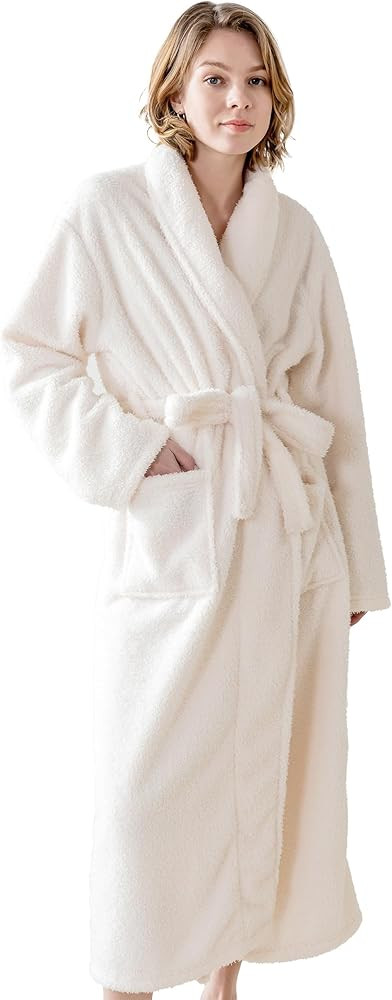 Robes for Women – Premium Plush Fleece Long Bathrobe for Women with Shawl Collar, Soft Warm Wom... | Amazon (US)