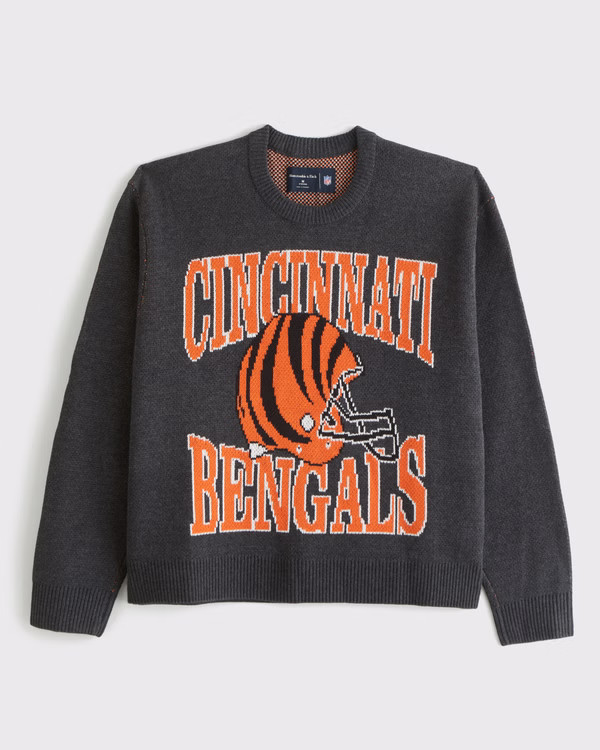 Men's Cincinnati Bengals Crew Sweater | Men's Tops | Abercrombie.com | Abercrombie & Fitch (US)