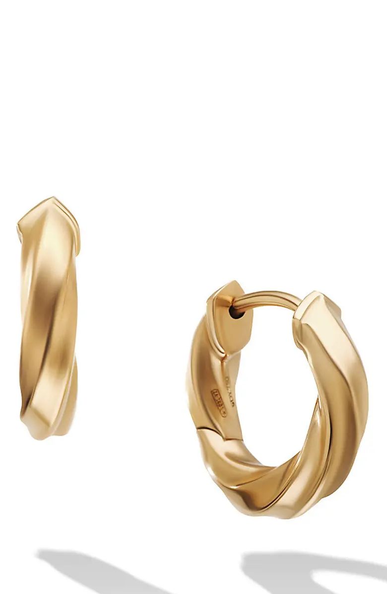 David Yurman Cable Edge Huggie Hoop Earrings in Recycled 18K Yellow Gold | Nordstrom | Nordstrom