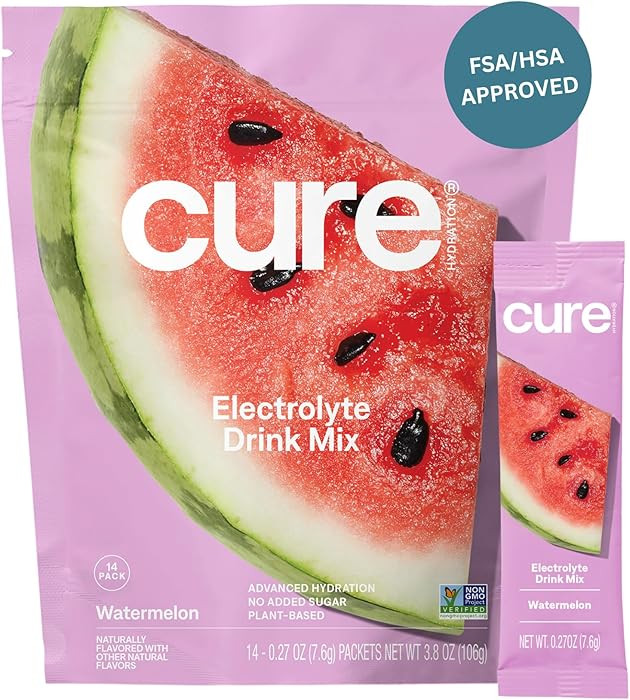 Cure Hydration | Plant-Based Electrolyte Drink Mix | No Added Sugar | FSA-HSA | Dehydration Relie... | Amazon (US)