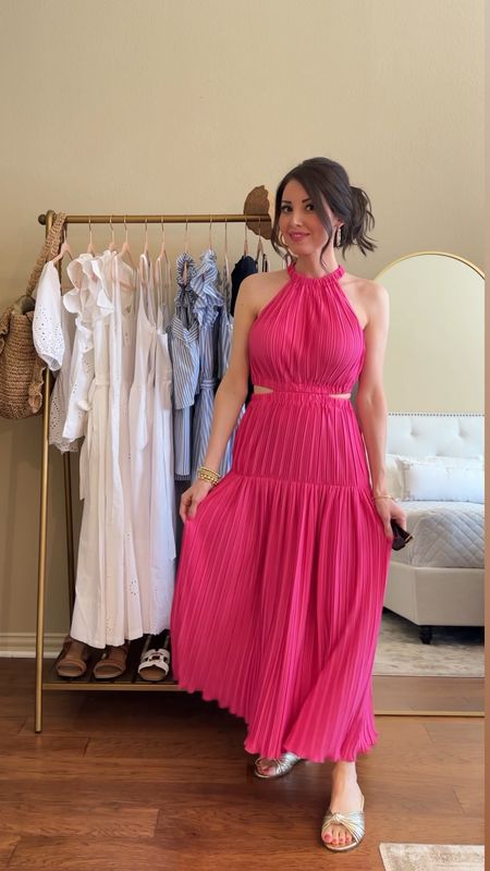 Pink pleated maxi dress restocked! 💗 fits true to size 

#LTKsalealert #LTKstyletip #LTKfindsunder50