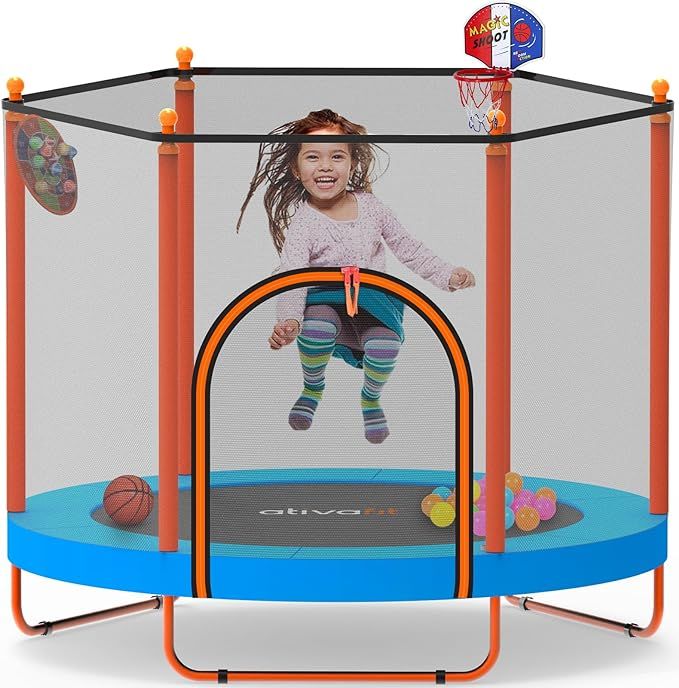 Ativafit 60'' Rebounder Trampoline Indoor Outdoor for Kids Ages 1-8, 5 FT Recreational Toddler Tr... | Amazon (US)