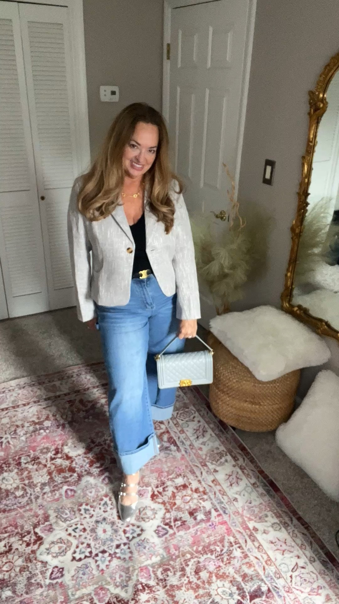 Cropped tweed blazer and boyfriend jeans for Fall.

#LTKWorkwear #LTKgrwm #LTKmorningroutine