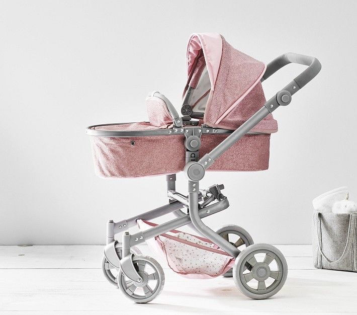 Pink Glitter Convertible 3-in-1 Doll Stroller | Pottery Barn Kids