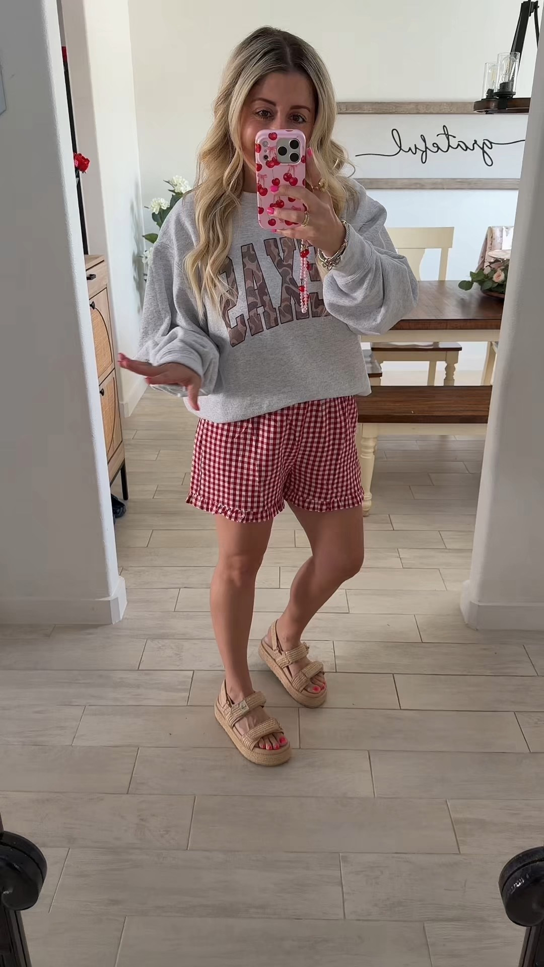 Ruffle shorts 40% off under$10!
Everyday comfy cute outfit 
Large sweater 
Sandals up 1/2 size

#LTKootd #LTKSaleAlert