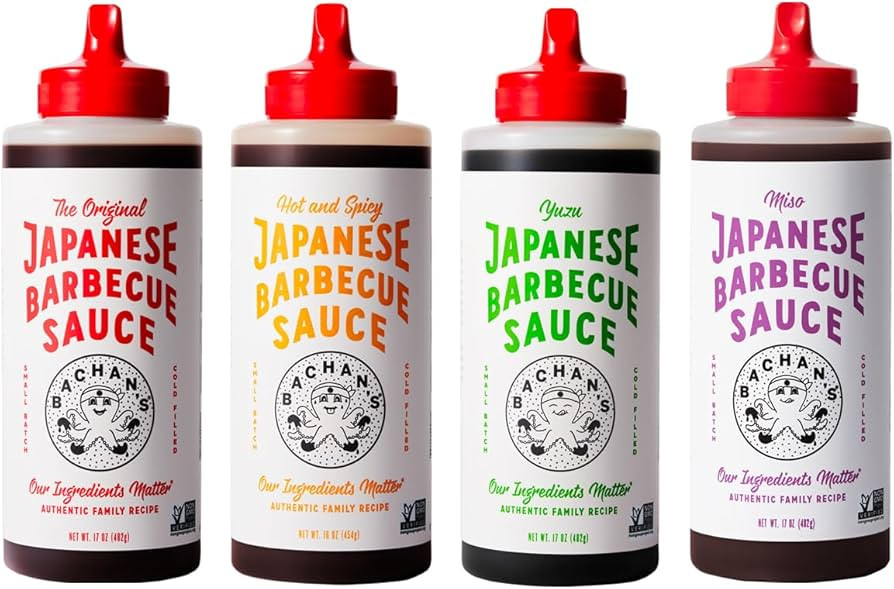 Bachan's Japanese Barbecue Sauce 4 Pack - 1 OG, 1 Hot and Spicy, 1 Citrus Yuzu, 1 Miso, BBQ Sauce... | Amazon (US)