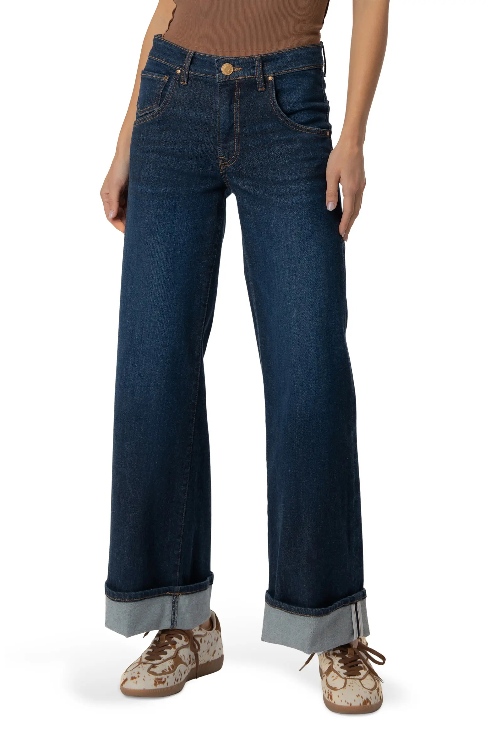Meg High Waist Cuffed Wide Leg Jeans (Women) | Nordstrom | Nordstrom