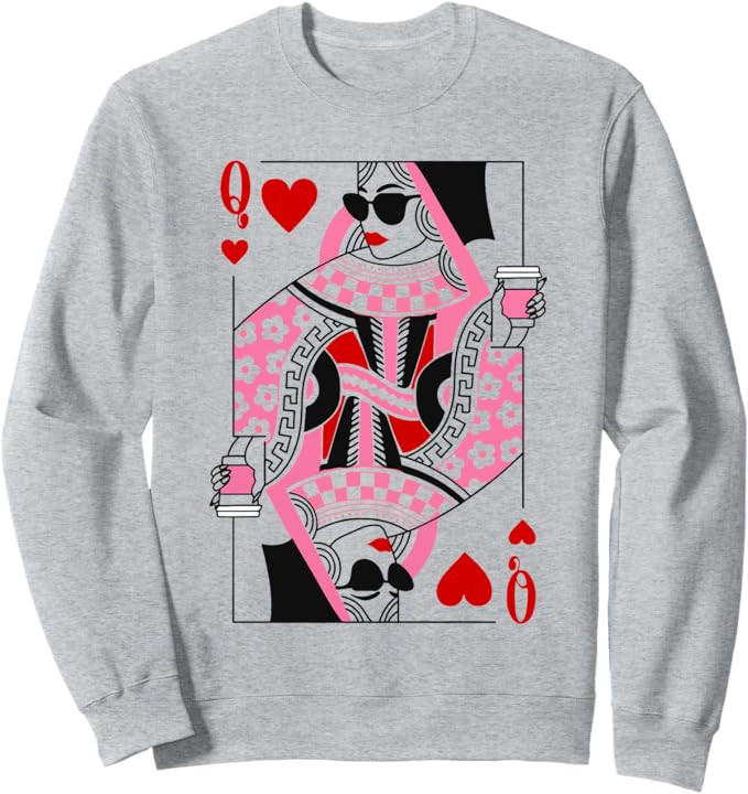 queen of hearts coffee lover Sweatshirt | Amazon (US)