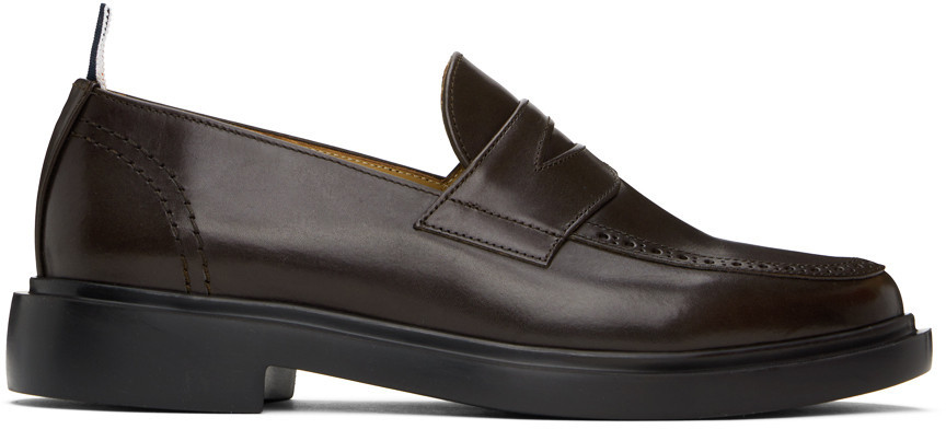 Thom Browne Brown Classic Penny Loafers | SSENSE