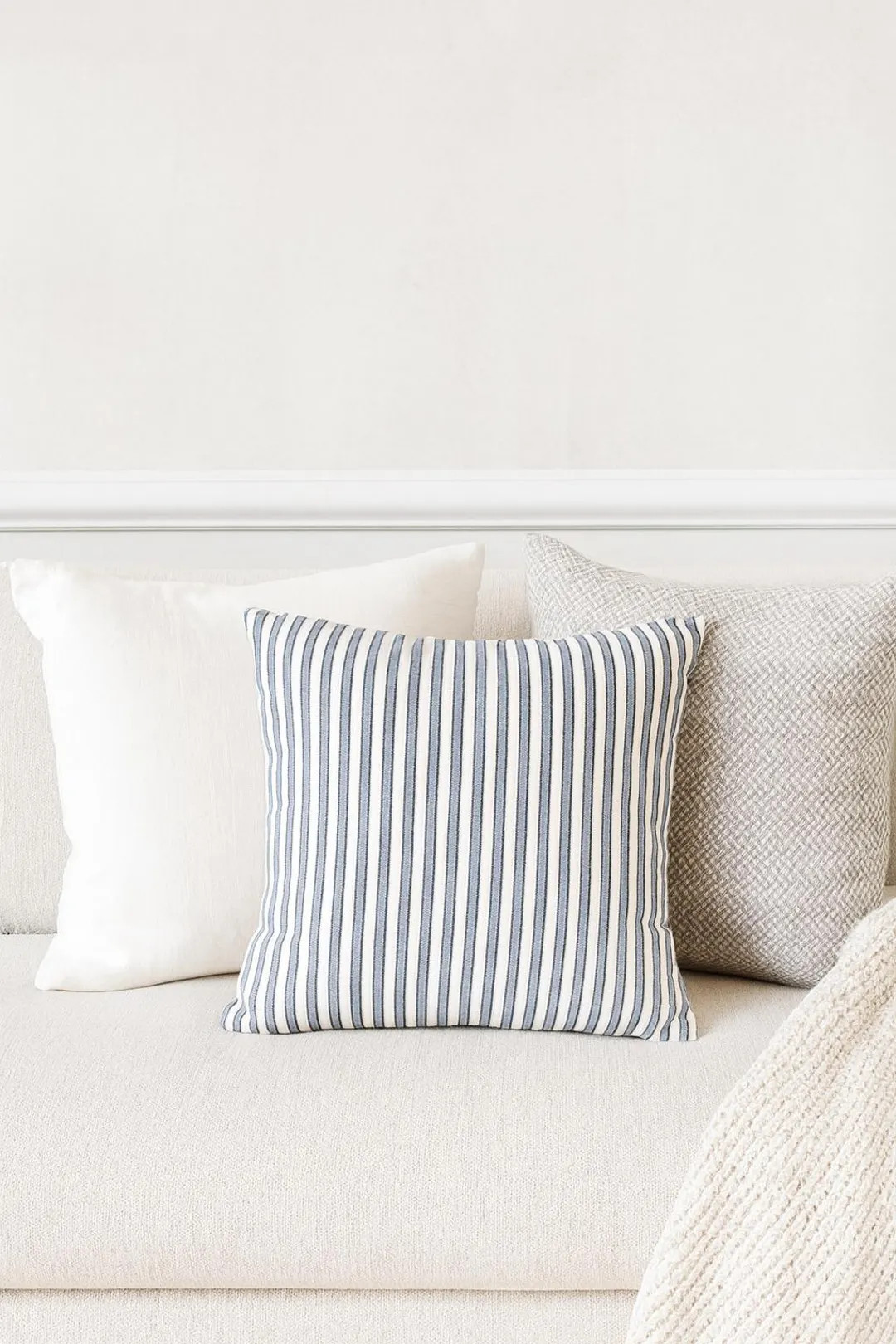 Buy Blue and White Striped Pillow Cover – Coastal Stripes Farmhouse Cushion, Nautical French Co... | Etsy (US)