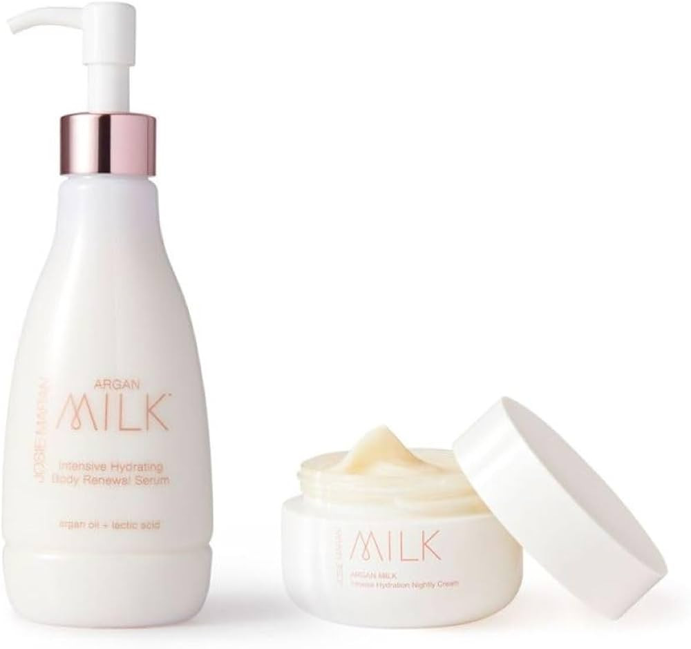 Josie Maran Argan Milk Intense Hydration Body Care Set - Hydrating Body Serum + Night Cream with ... | Amazon (US)